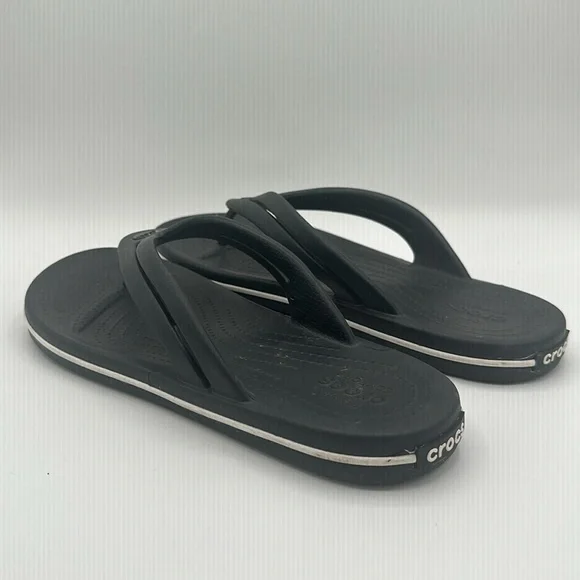 Crocs Crocband Flip Flops Womens Size 10 Sandals Graphite Black Waterproof Thong - Picture 4 of 12